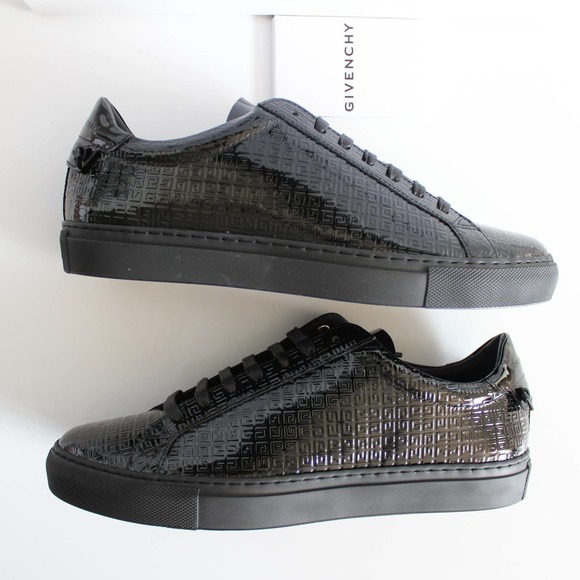 Givenchy Women's Urban Street Allover Logo Monogram Black Patent Leather Sneaker - Picture 7 of 16